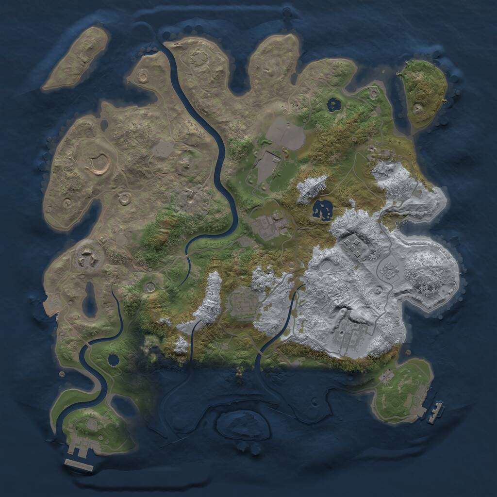 Rust Map: Procedural Map, Size: 3500, Seed: 327659166, 15 Monuments