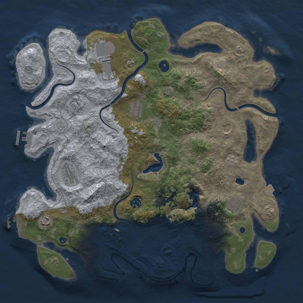 Rust Map: Procedural Map, Size: 4200, Seed: 20240104, 15 Monuments