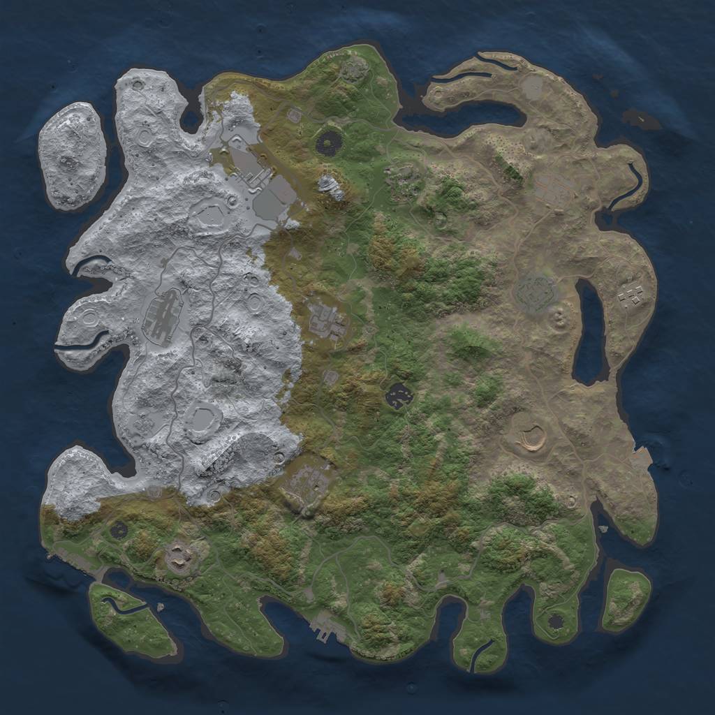 Rust Map: Procedural Map, Size: 4200, Seed: 20240104, 19 Monuments