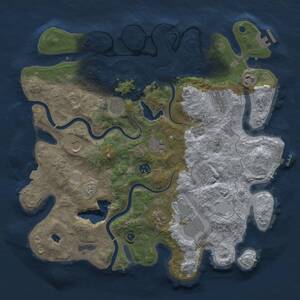Thumbnail Rust Map: Procedural Map, Size: 4000, Seed: 1624257866, 16 Monuments