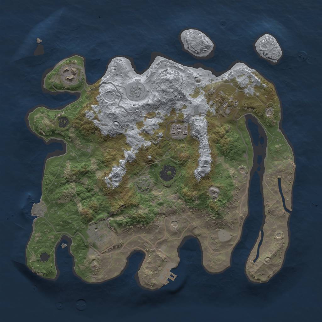Rust Map: Procedural Map, Size: 3000, Seed: 1081568454, 11 Monuments