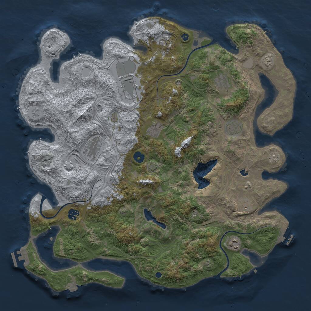 Rust Map: Procedural Map, Size: 4250, Seed: 1509533247, 16 Monuments