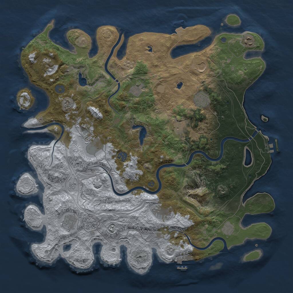 Rust Map: Procedural Map, Size: 4500, Seed: 165, 19 Monuments