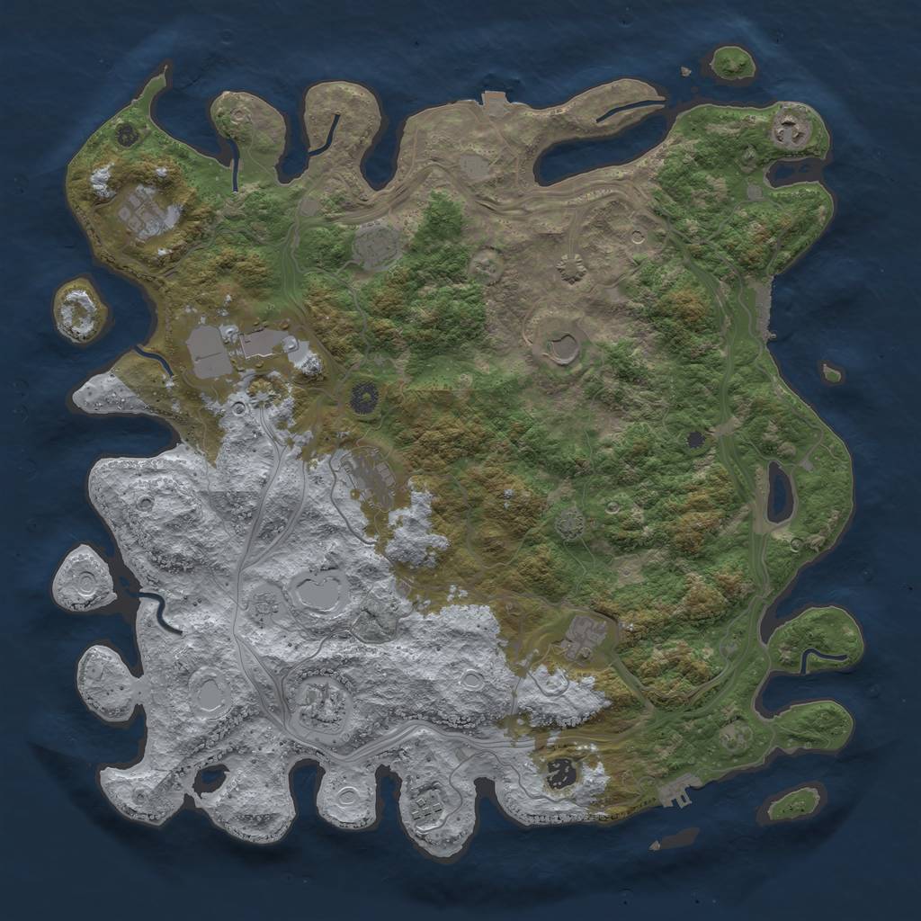 Rust Map: Procedural Map, Size: 4500, Seed: 165, 18 Monuments