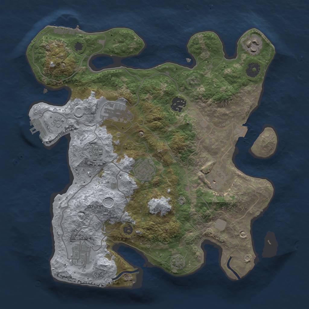 Rust Map: Procedural Map, Size: 3200, Seed: 123569, 14 Monuments