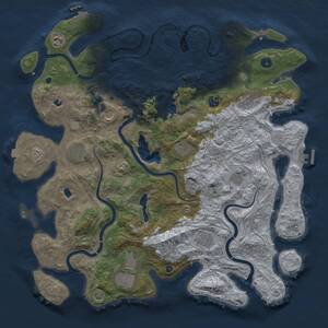 Thumbnail Rust Map: Procedural Map, Size: 4500, Seed: 1051963188, 16 Monuments