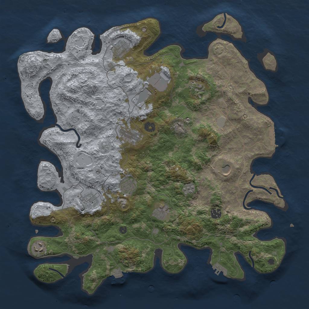 Rust Map: Procedural Map, Size: 4200, Seed: 998678275, 19 Monuments