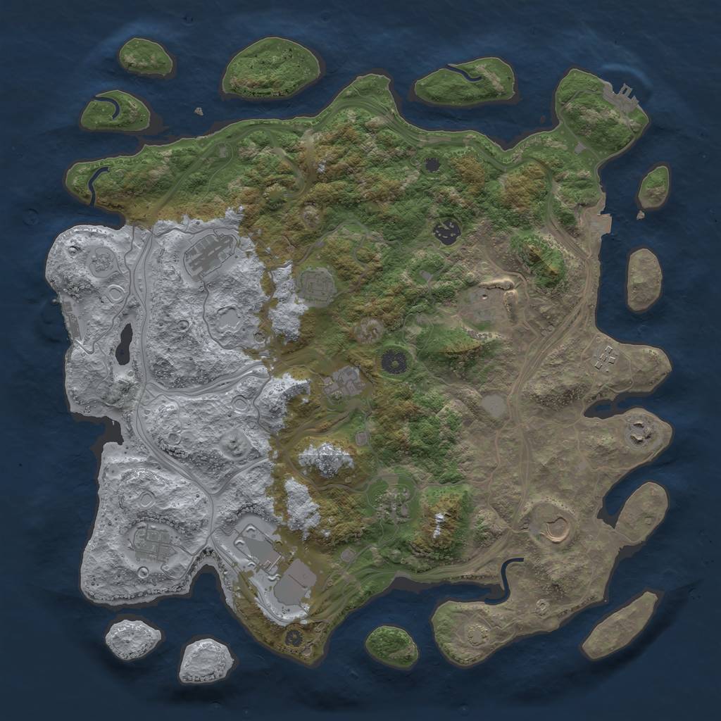 Rust Map: Procedural Map, Size: 4250, Seed: 506794606, 19 Monuments