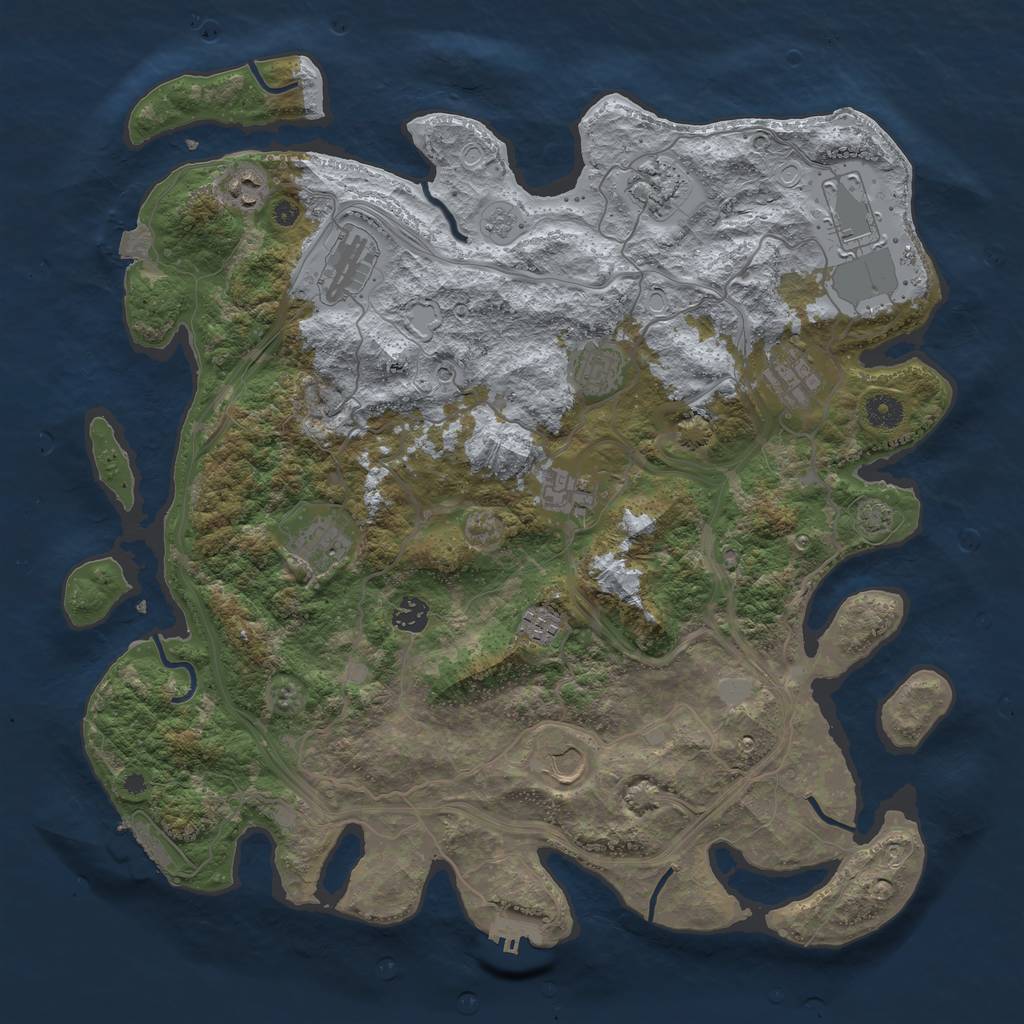 Rust Map: Procedural Map, Size: 4250, Seed: 16050, 19 Monuments