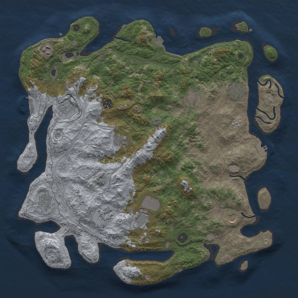 Rust Map: Procedural Map, Size: 4500, Seed: 751103982, 19 Monuments