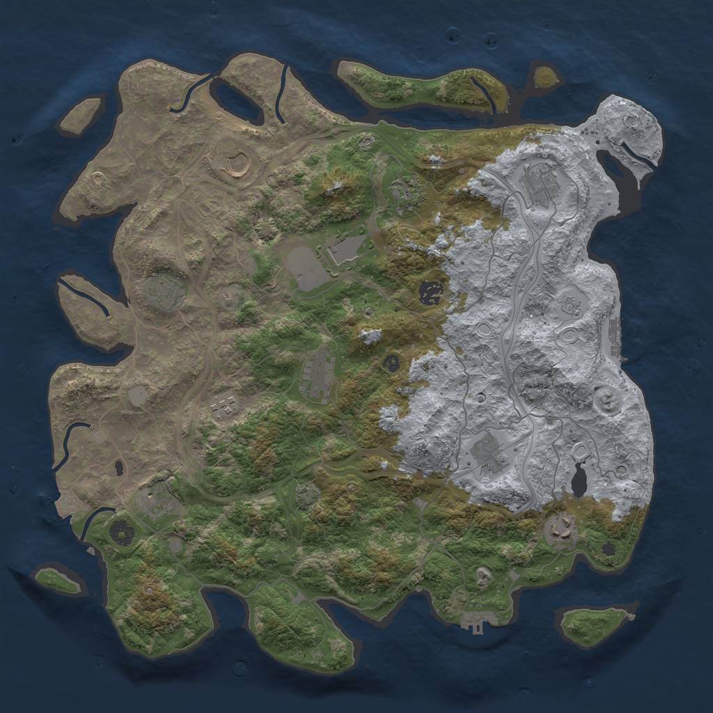 Rust Map: Procedural Map, Size: 4250, Seed: 985214796, 19 Monuments