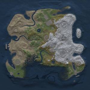 Thumbnail Rust Map: Procedural Map, Size: 3700, Seed: 524795644, 15 Monuments