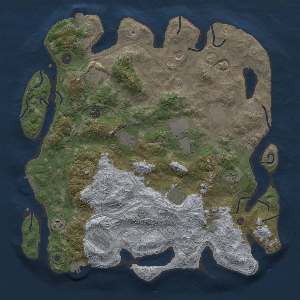 Rust Map: Procedural Map, Size: 4250, Seed: 1641196458, 19 Monuments