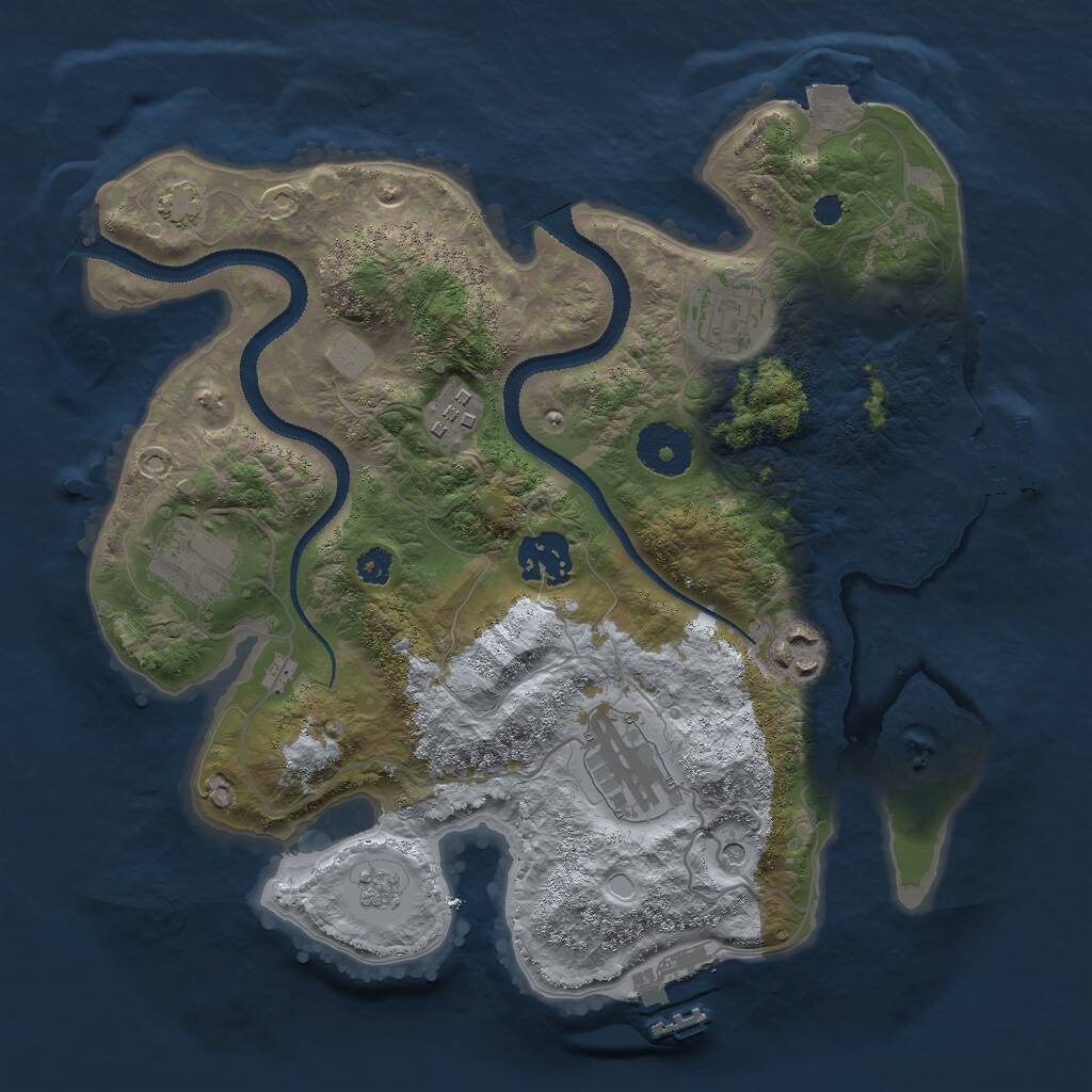 Rust Map: Procedural Map, Size: 3000, Seed: 29921, 12 Monuments