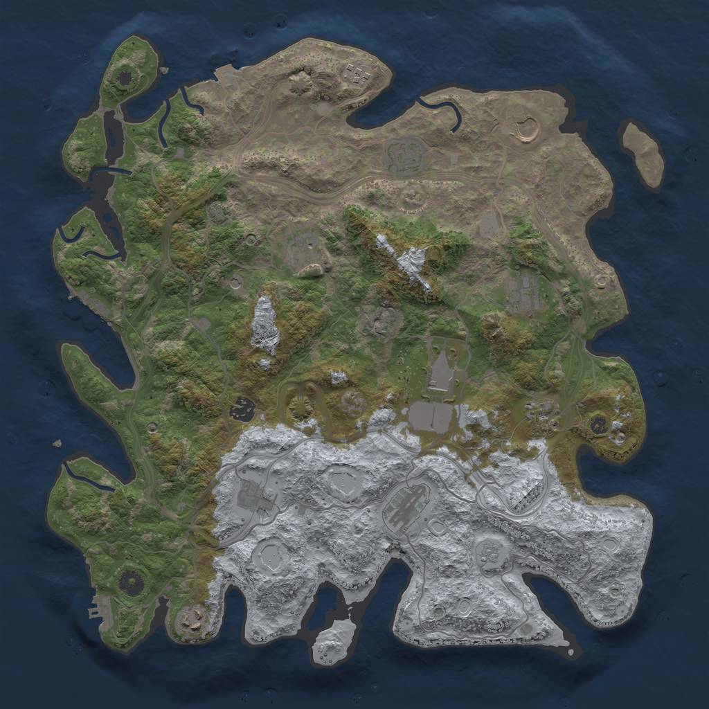 Rust Map: Procedural Map, Size: 4250, Seed: 777632916, 19 Monuments