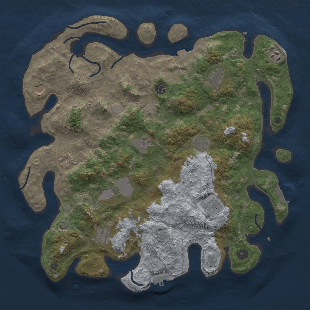 Rust Map: Procedural Map, Size: 4200, Seed: 1937524071, 19 Monuments