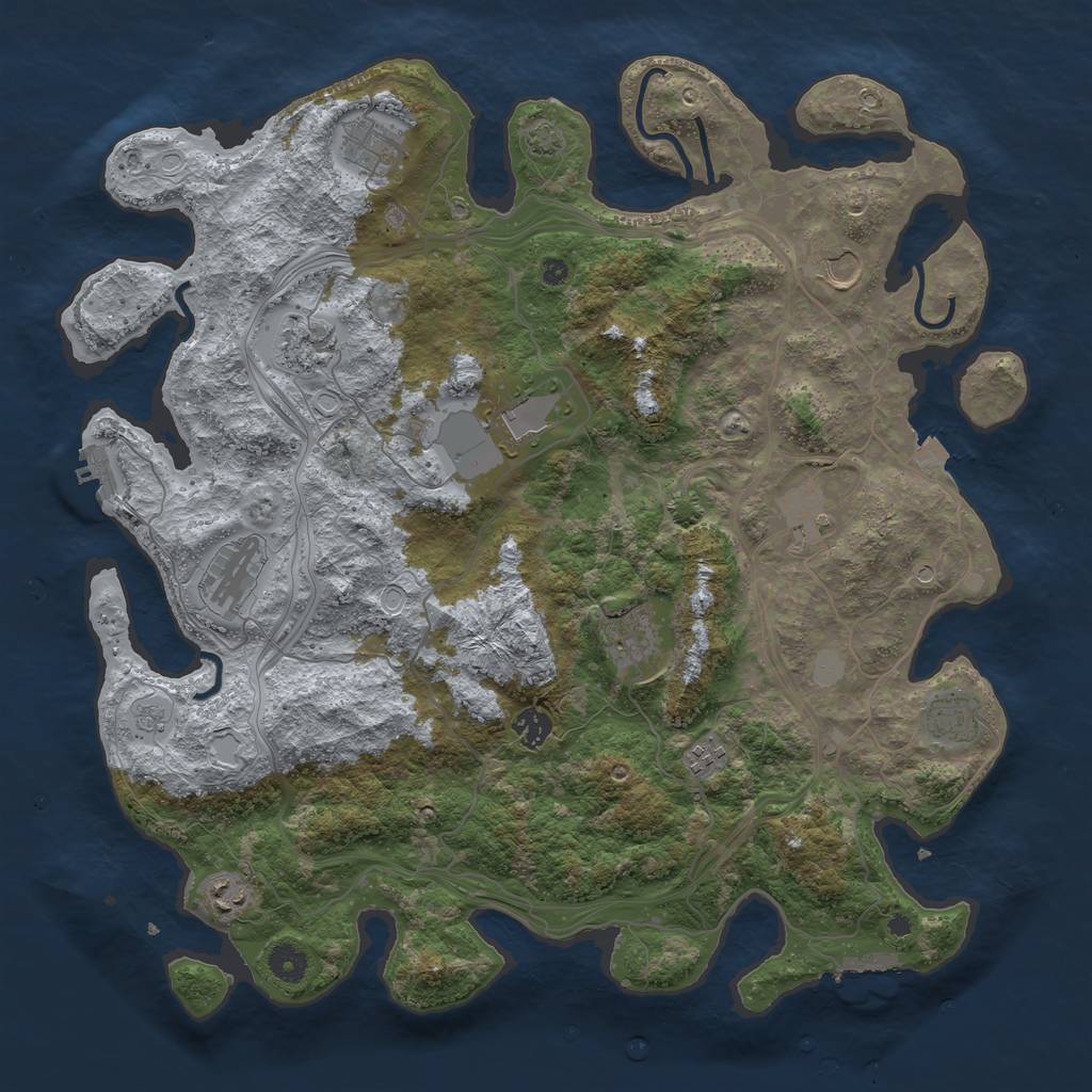 Rust Map: Procedural Map, Size: 4250, Seed: 1739389740, 19 Monuments