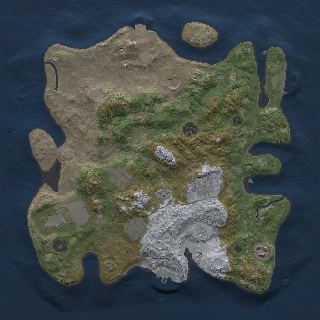 Rust Map: Procedural Map, Size: 3500, Seed: 825699464, 16 Monuments