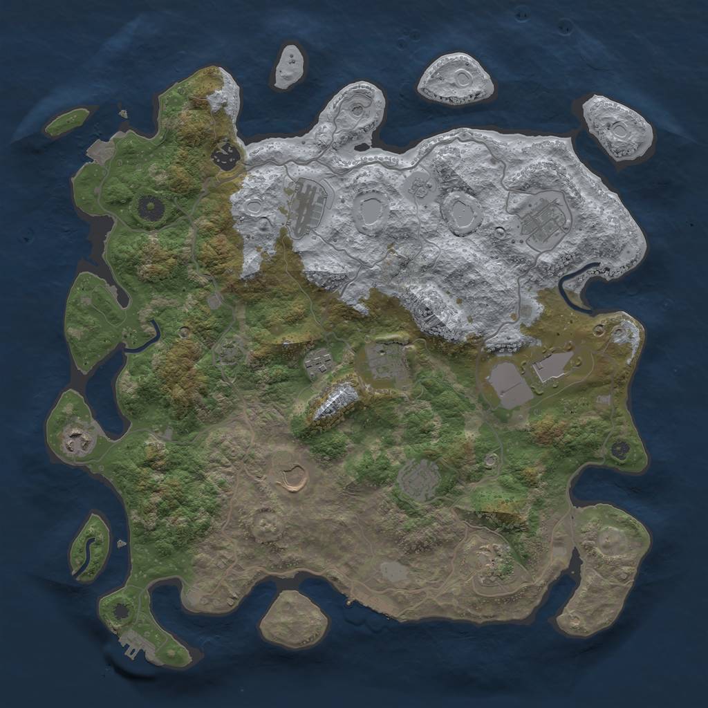 Rust Map: Procedural Map, Size: 4000, Seed: 656453268, 18 Monuments