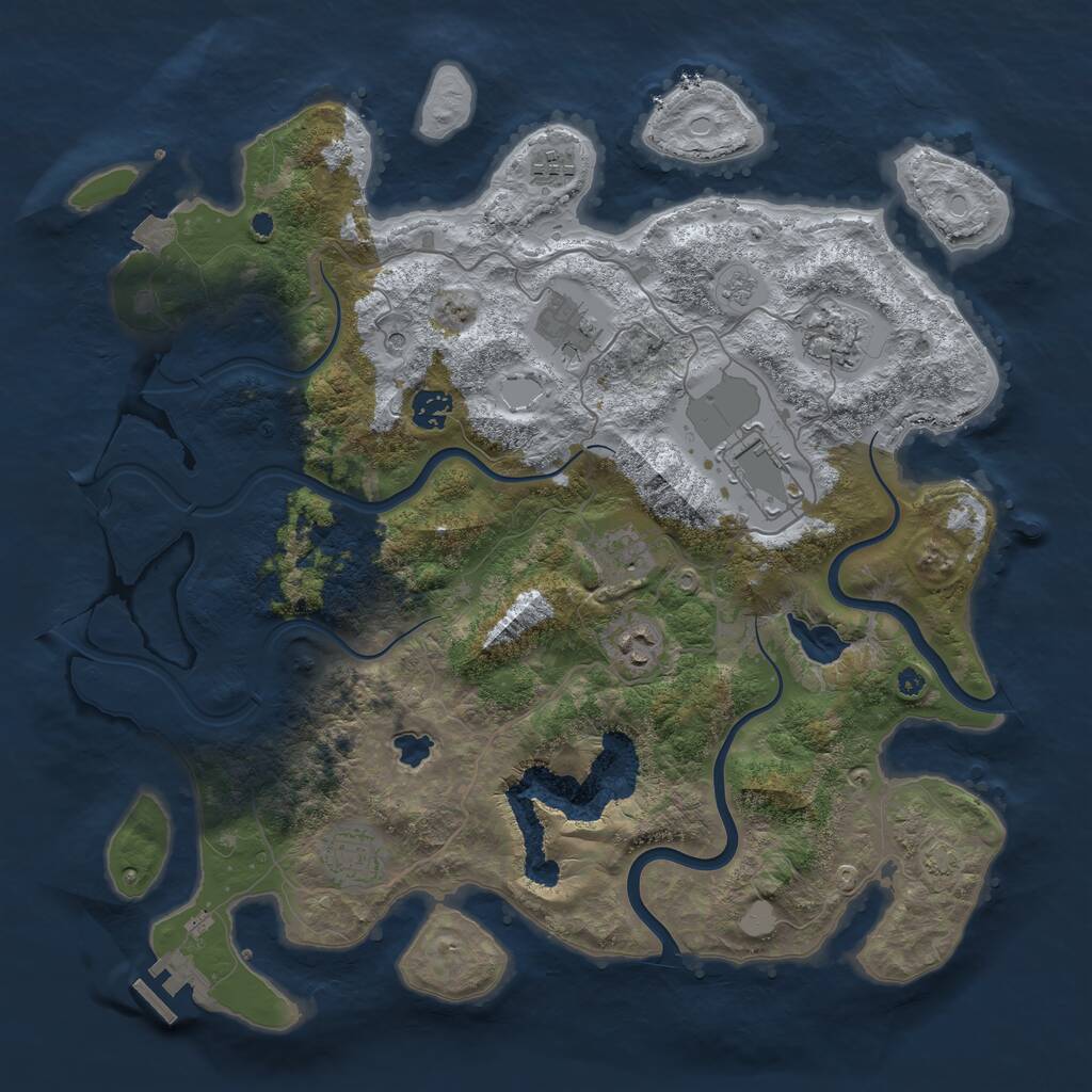 Rust Map: Procedural Map, Size: 4000, Seed: 656453268, 13 Monuments