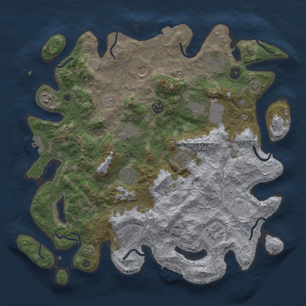 Rust Map: Procedural Map, Size: 4000, Seed: 212739304, 19 Monuments