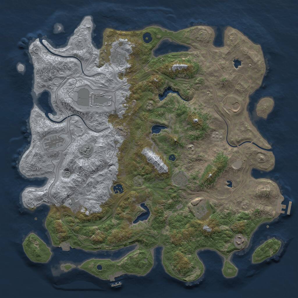 Rust Map: Procedural Map, Size: 4500, Seed: 1601449708, 16 Monuments