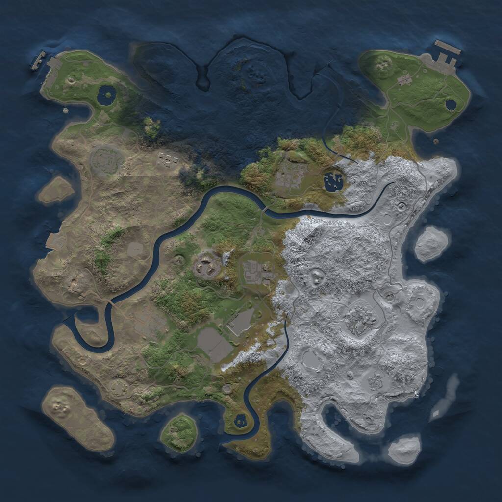 Rust Map: Procedural Map, Size: 3750, Seed: 42587, 15 Monuments