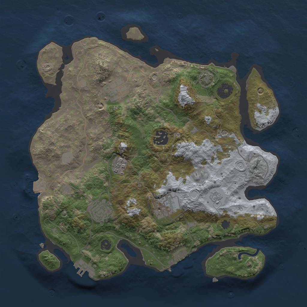 Rust Map: Procedural Map, Size: 3000, Seed: 1556239768, 13 Monuments