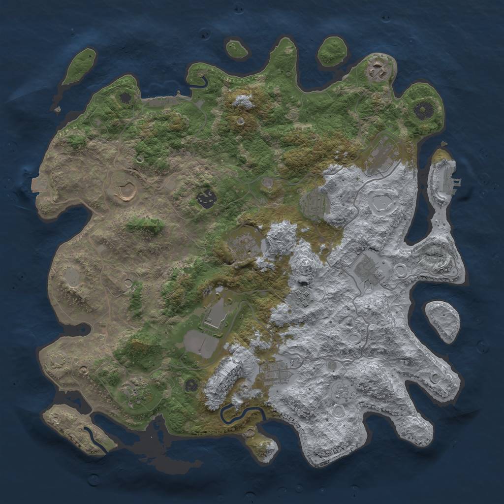 Rust Map: Procedural Map, Size: 4000, Seed: 1763918479, 19 Monuments