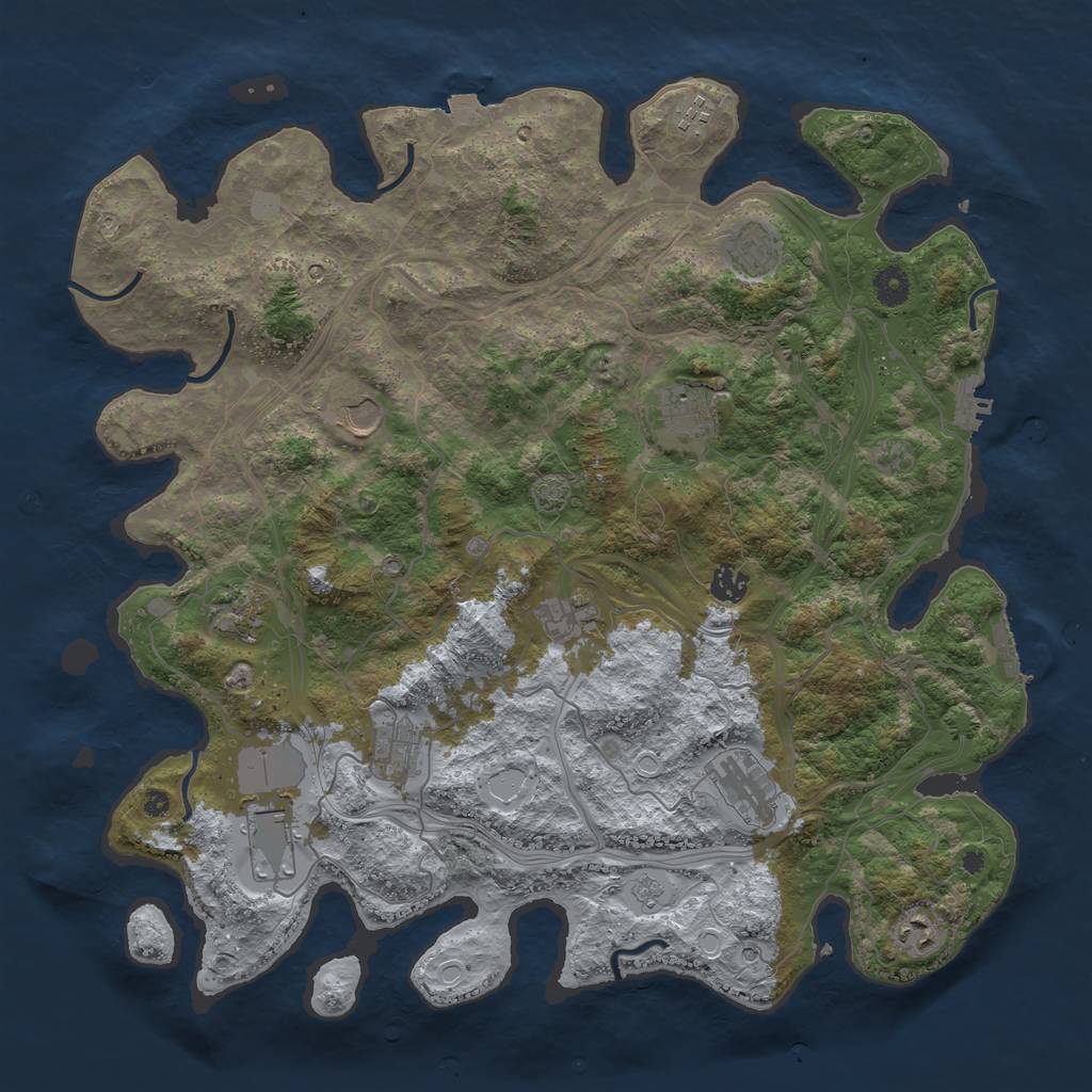 Rust Map: Procedural Map, Size: 4250, Seed: 804157469, 19 Monuments