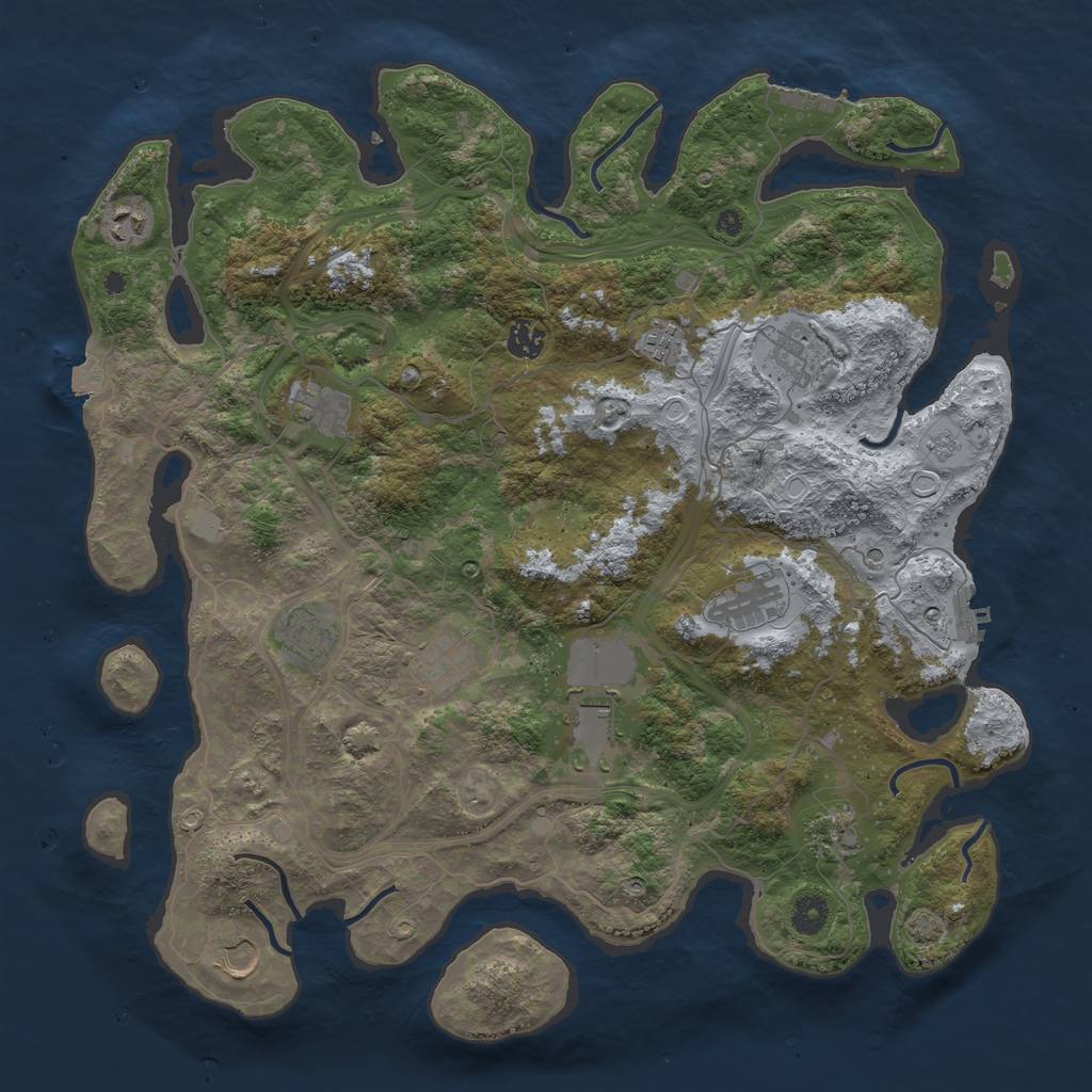 Rust Map: Procedural Map, Size: 4250, Seed: 400053514, 19 Monuments