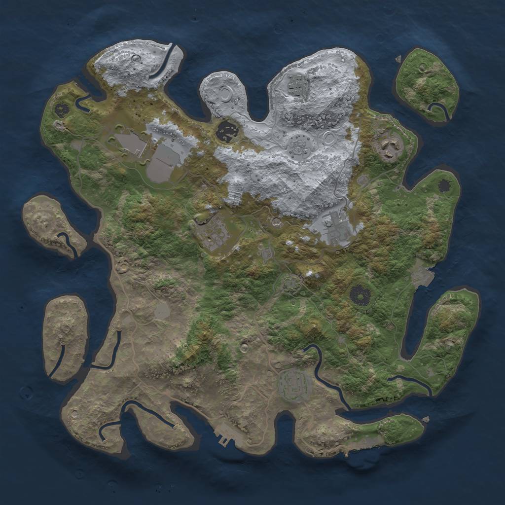 Rust Map: Procedural Map, Size: 3600, Seed: 1815503586, 15 Monuments