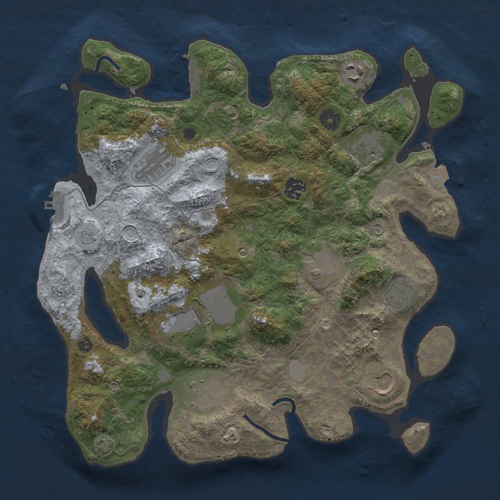Rust Map: Procedural Map, Size: 3500, Seed: 89375, 17 Monuments