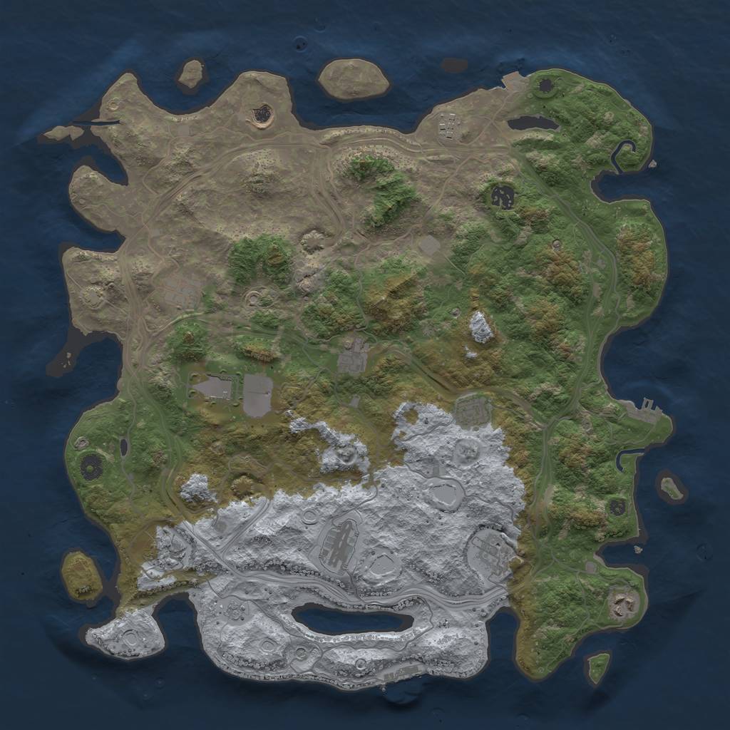 Rust Map: Procedural Map, Size: 4500, Seed: 1604846358, 19 Monuments