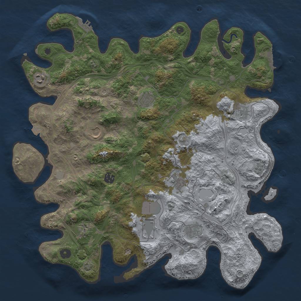 Rust Map: Procedural Map, Size: 4250, Seed: 1244270599, 18 Monuments