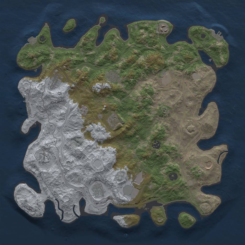 Rust Map: Procedural Map, Size: 4250, Seed: 1783420680, 19 Monuments