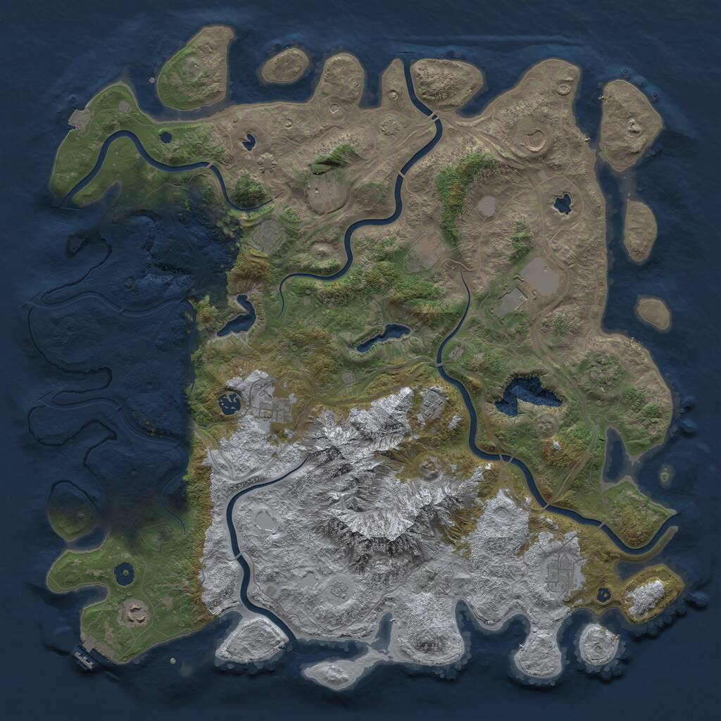 Rust Map: Procedural Map, Size: 5000, Seed: 1353234923, 16 Monuments