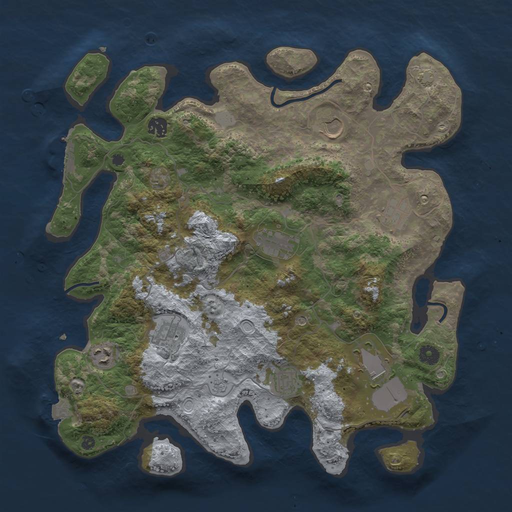 Rust Map: Procedural Map, Size: 3800, Seed: 1302852017, 15 Monuments