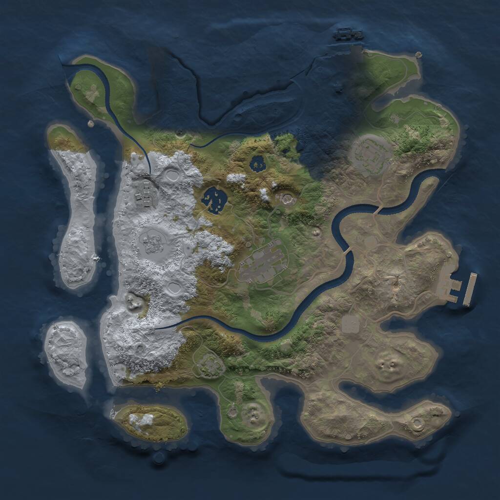 Rust Map: Procedural Map, Size: 3000, Seed: 15946, 10 Monuments