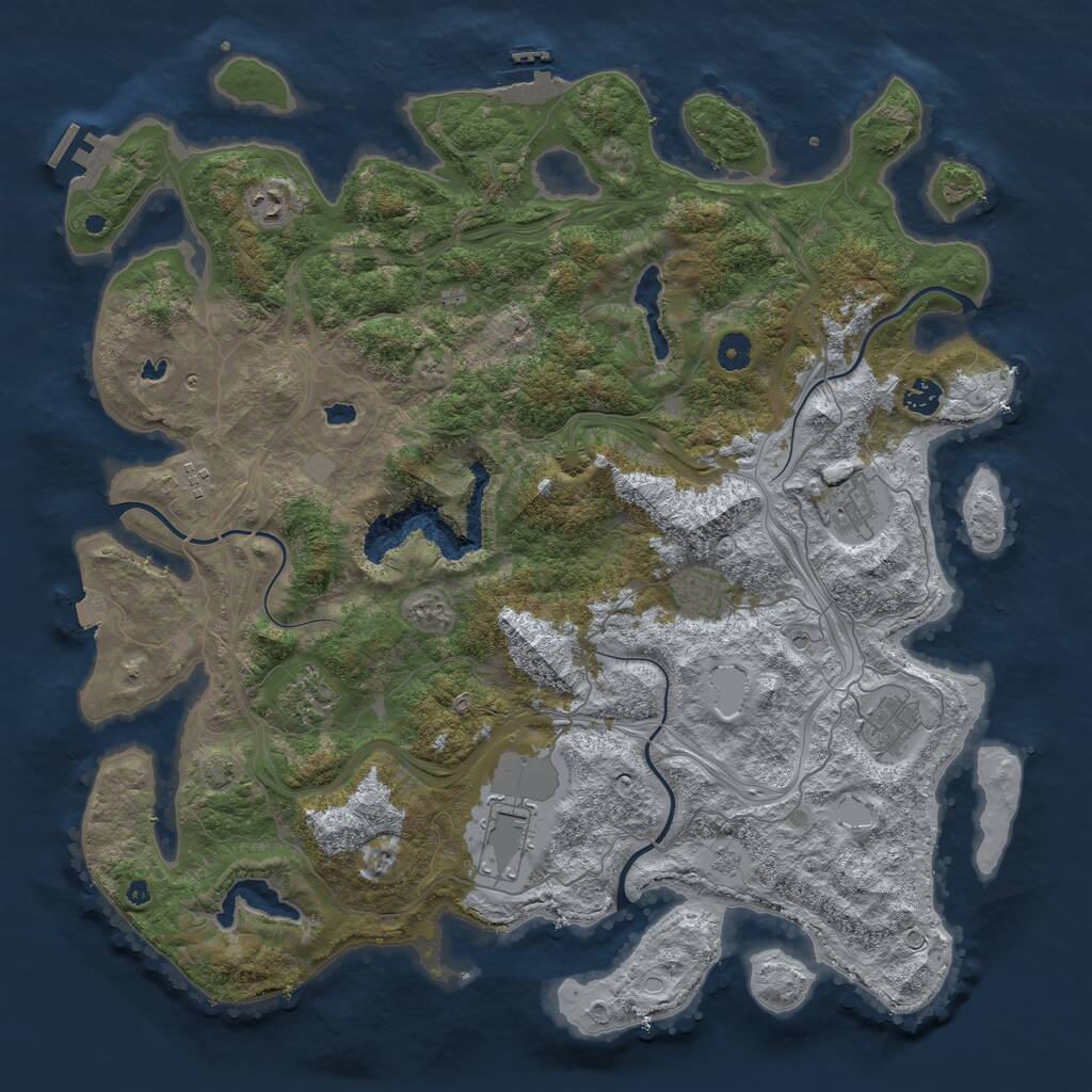 Rust Map: Procedural Map, Size: 4500, Seed: 17686161, 14 Monuments