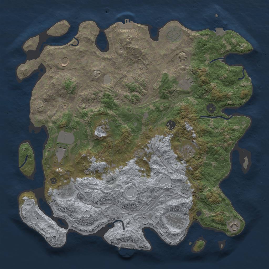 Rust Map: Procedural Map, Size: 4250, Seed: 1248446445, 19 Monuments