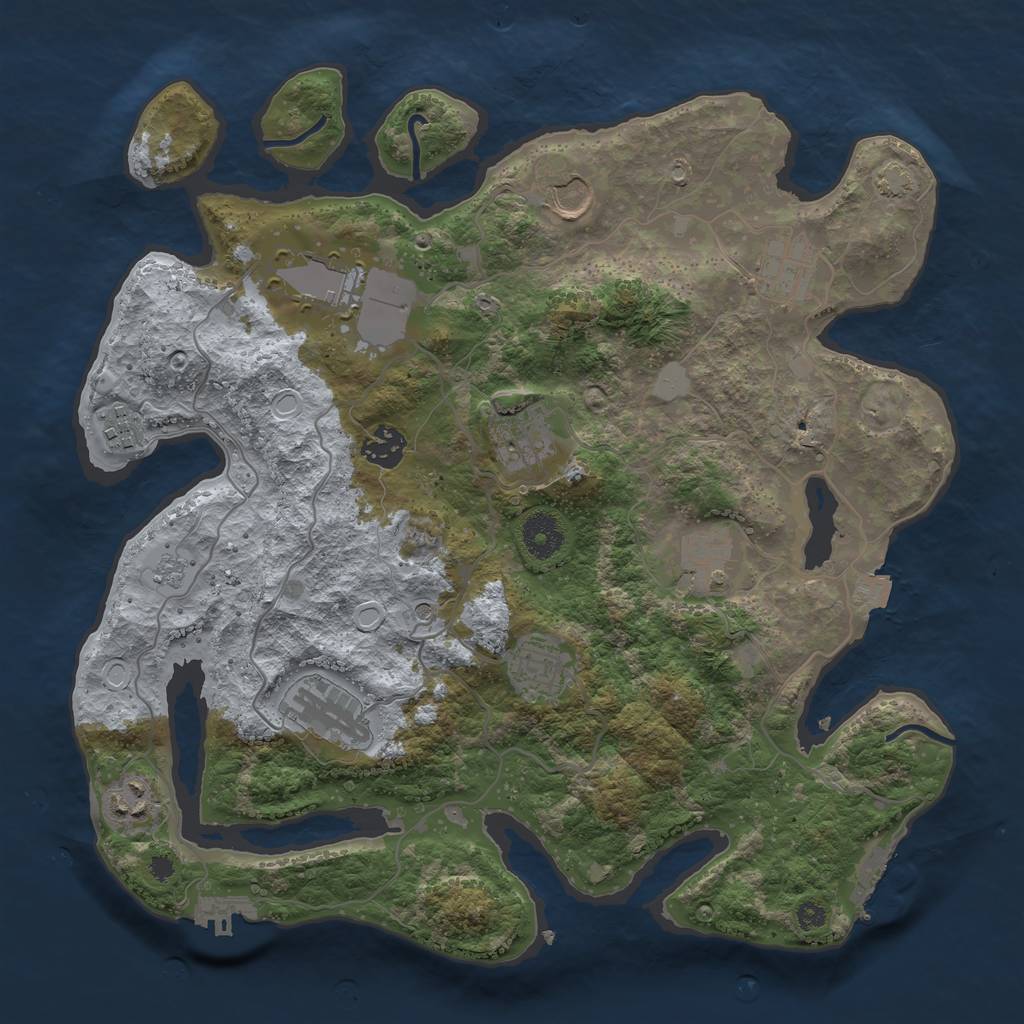 Rust Map: Procedural Map, Size: 3600, Seed: 21189193, 18 Monuments