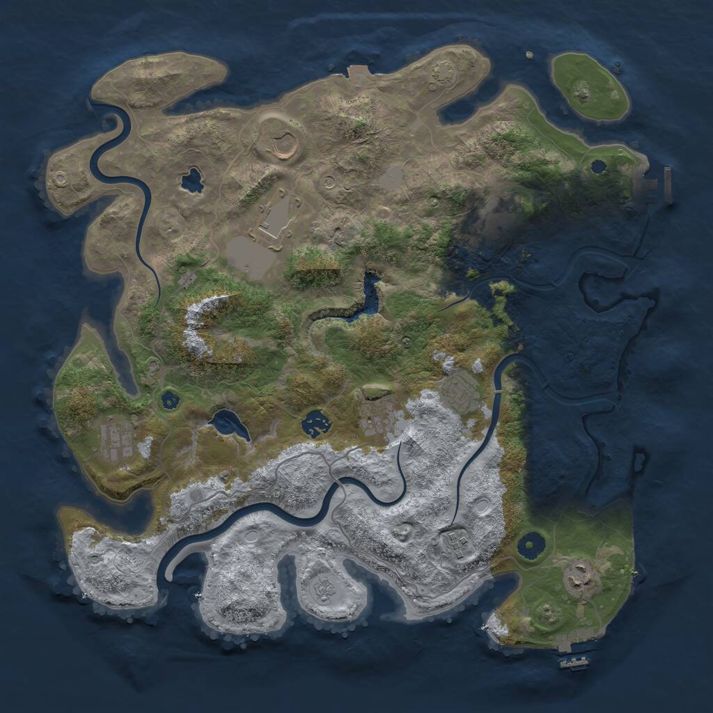Rust Map: Procedural Map, Size: 4000, Seed: 248797773, 15 Monuments