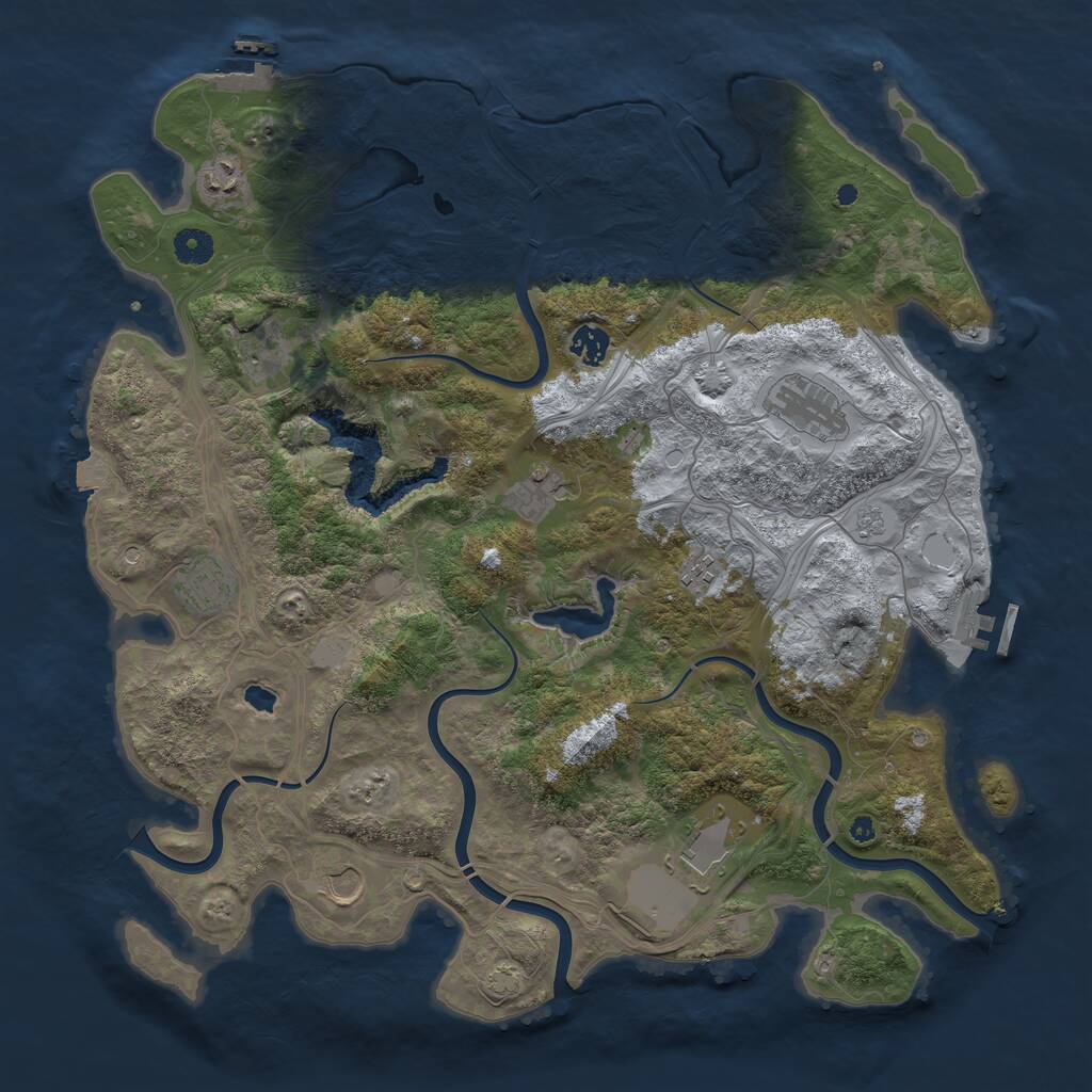 Rust Map: Procedural Map, Size: 4250, Seed: 663634256, 15 Monuments