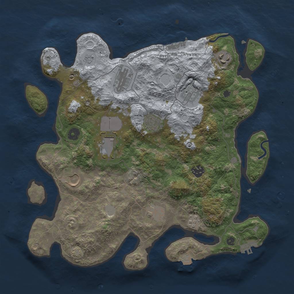 Rust Map: Procedural Map, Size: 3600, Seed: 1665411, 16 Monuments