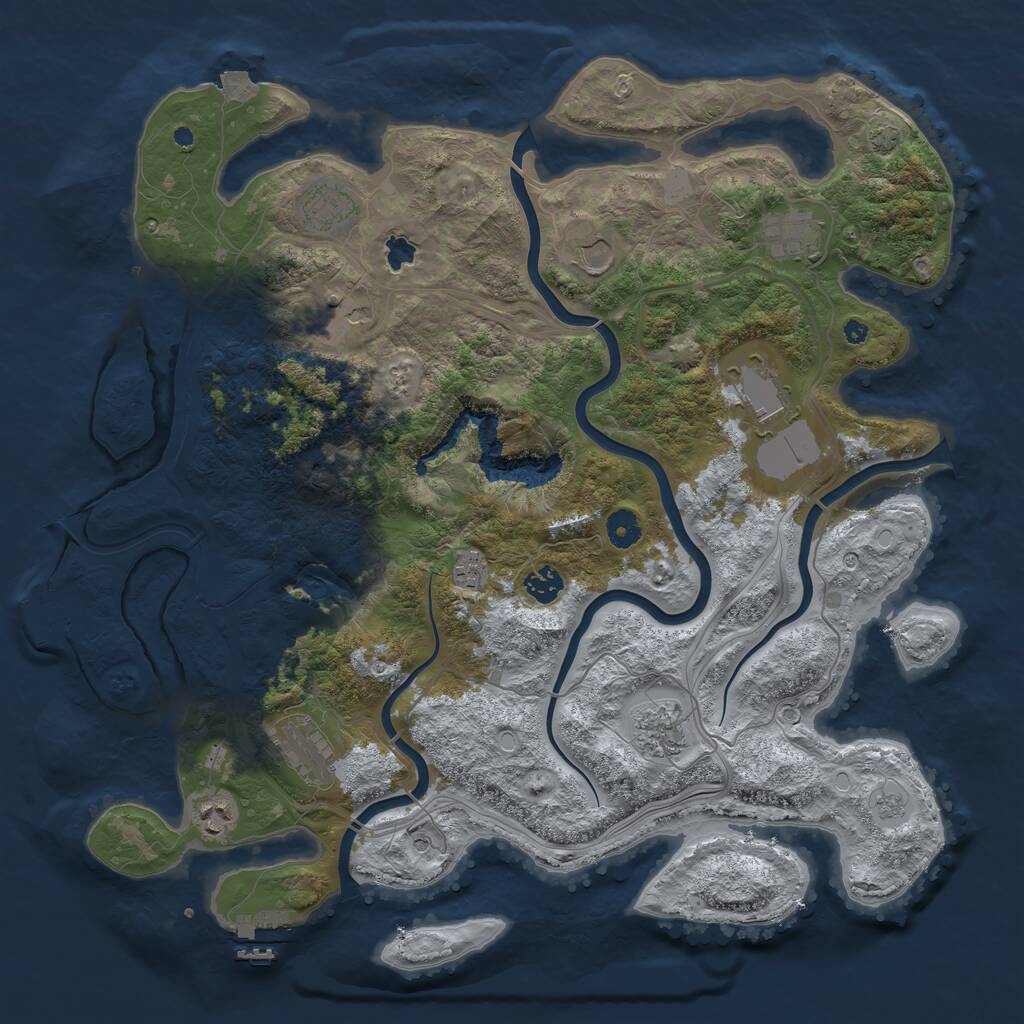 Rust Map: Procedural Map, Size: 4250, Seed: 154542871, 16 Monuments