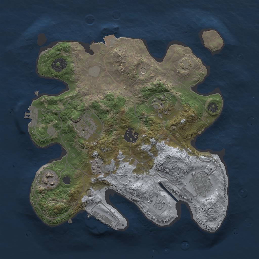 Rust Map: Procedural Map, Size: 2699, Seed: 365919647, 14 Monuments