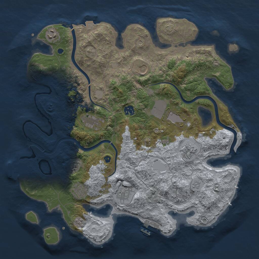 Rust Map: Procedural Map, Size: 3800, Seed: 232291224, 15 Monuments