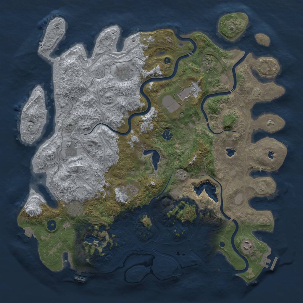 Rust Map: Procedural Map, Size: 4500, Seed: 830158, 15 Monuments
