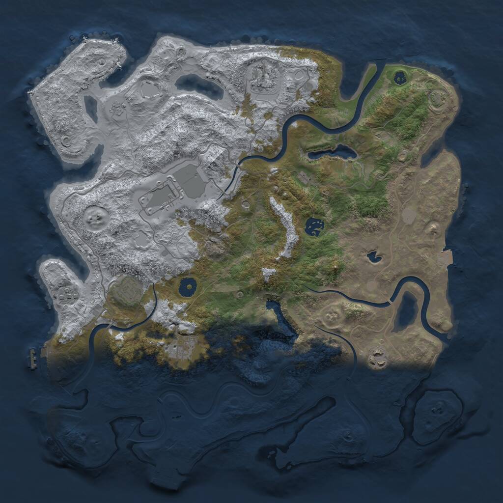 Rust Map: Procedural Map, Size: 4000, Seed: 227009084, 13 Monuments